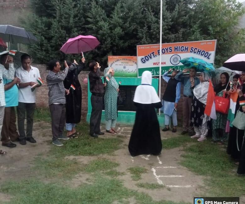 India Celebrates 78th Independence Day: Flag Hoisted at Govt. Boys High School Wuyan, Pampore