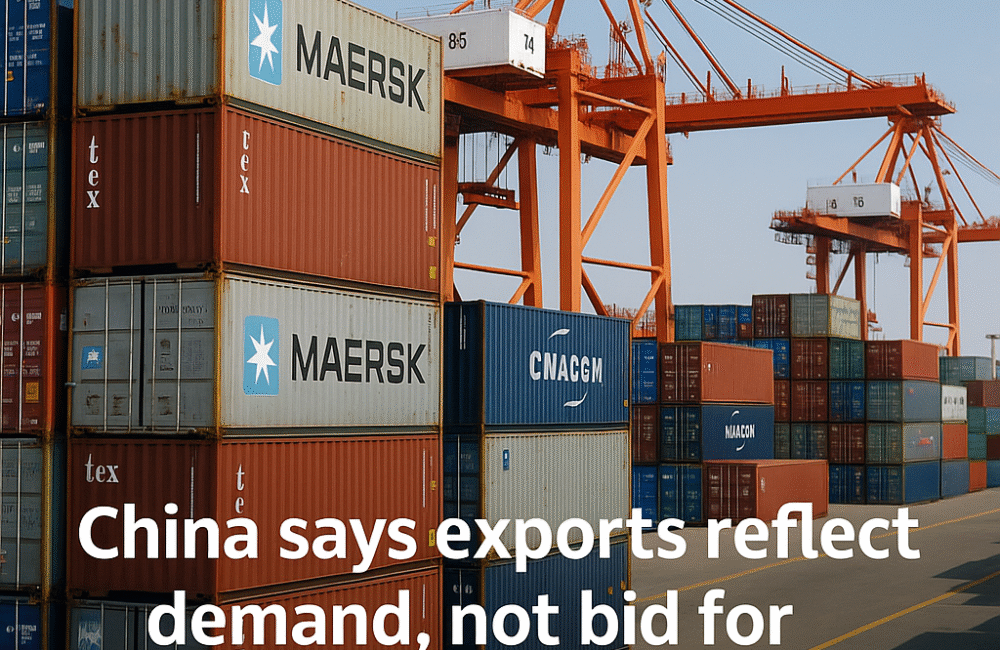 China Defends Its Exports We Respond to Demand Not Dominate Markets
