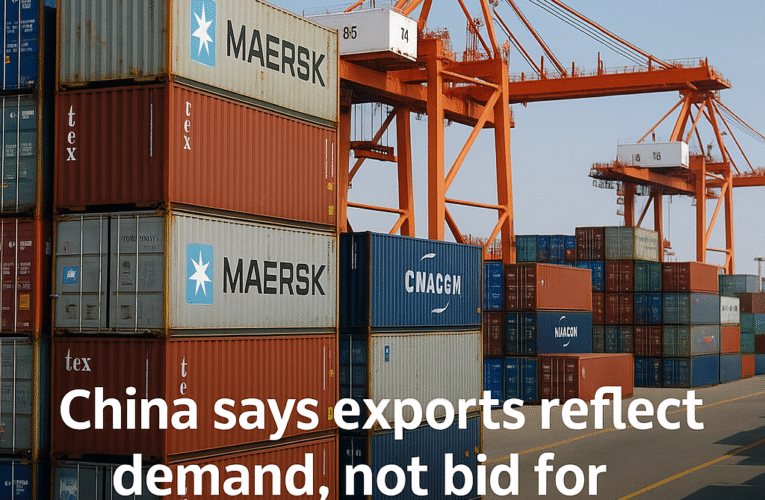 China Defends Its Exports We Respond to Demand Not Dominate Markets