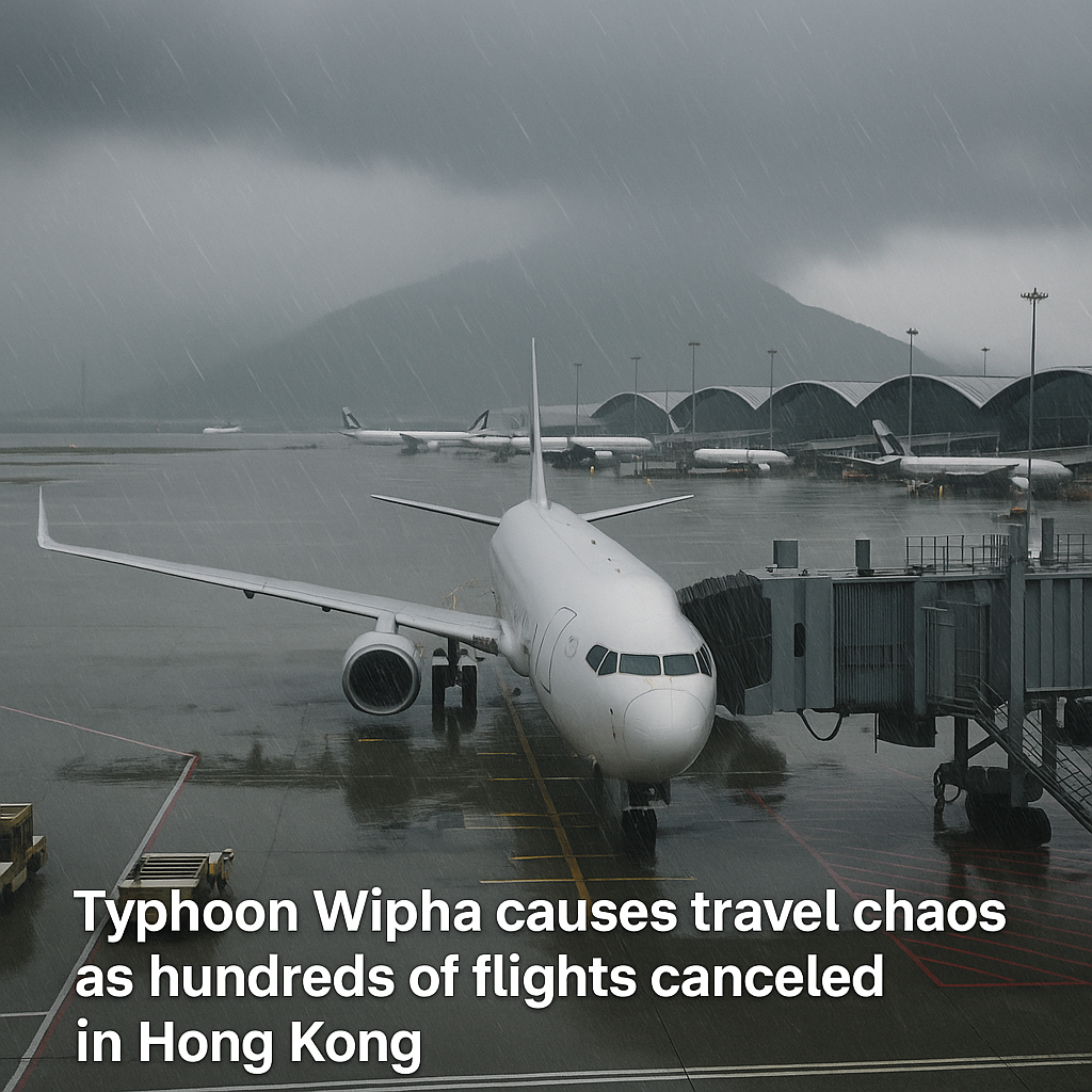 Typhoon Wipha Brings Hong Kong to a Standstill: Flights Canceled City Braces for Impact