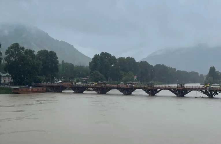 Rising Waters, Rising Concern: Human Alert Issued as Jhelum Breaches Flood Mark at Sangam