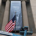 Trump’s Portrait Displayed Outside US Justice Department in Bold Branding Move