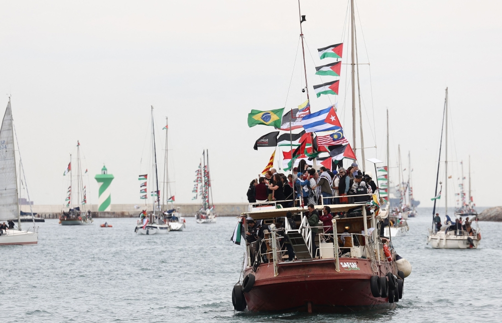 Israel intercepts Gaza-bound flotilla in international waters, detains over 175 activists